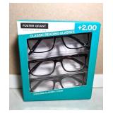 FOSTER GRANT +2.00 READING GLASSES