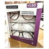 FOSTER GRANT 3-PACK READING GLASSES +1.50