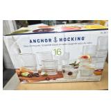 $30 ANCHOR HOCKING 16-PC GLASS DRINKING SET