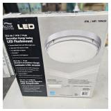 $40 14'' FLUSH MOUNT LED BRUSHED NICKEL LIGHT FIXT