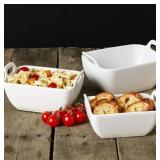 NEW $25 DENMARK 3-PACK STONEWARE SERVING BOWL SET