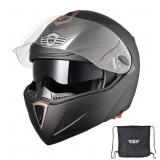 $60 AHR DOT MOTORCYCLE DUAL VISOR MATTS BLACK LRGE