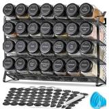 28-PACK EMPTY SPICE GLASS JAR W/ ORGANIZER SET