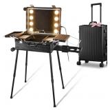 $330 BYOOTIQUE ROLLING MAKEUP CASE W/ LED 24''