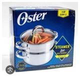 $30 OSTER 3 QT. STAINLESS STEEL  2-TEIR STEAMER