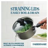 NEW $25 FARBERWARE 1 QT. NONSTICK STRAING SAUCEPOT