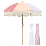 $140 LAGARDEN FRINGLE PATIO UMBRELLA W/ CARRY BAG