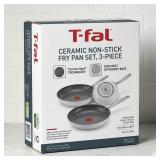 NEW $65 T-FAL  3-PACK CERAMIC NON-STICK FRY PAN