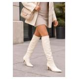 NEW $65 WOMEN'S LEATHER  HEEL TOE BOOT SIZE 5. 1/2