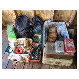 Fishing tackle boxes with reels lures contents