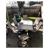 Tile table top outdoor patio set w/ chairs
