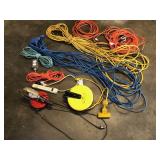 Lot of Extension Cords & Hanging Light