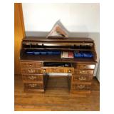 Vintage Wooden secretary Desk & Contents Pens