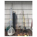 Lot of Fishing Poles & Nets Abu Garcia Zebco