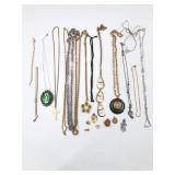 Lot of Metal Necklaces Chains Pendants
