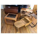 Lot of Wood Tables Side Folding Sofa Coffee