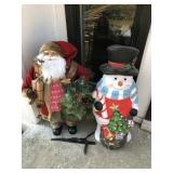 Snowman Weighted Blowmold & Santa