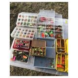 Lot of Fishing Lure Tackle Box
