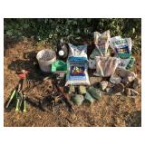 Garden Tools Clippers Spreader Soil Rocks