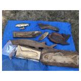 Wood Carvings Etchings FISH Hunting