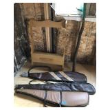 Lot of 3 Gun Bags & Wood Rack