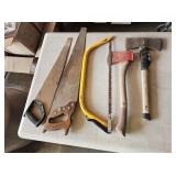 5 pc, Hands Saws, Axes, Bow Saw