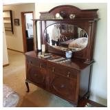 Antique Buffet & Hutch with Key