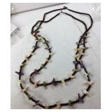 VTG Handmade Seashell Bird Fetish Heishi Necklace