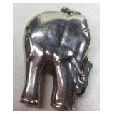 Sterling silver puffed hollow elephant pendant