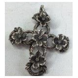 James Avery Retired Silver Dogwood Cross Pendant