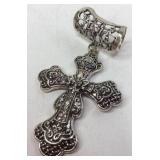 Rhinestones  Cross Scarf Bail  Scarf  Pendant