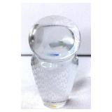 Mostar Boda Sweden Glass Owl Paperweight  Signed