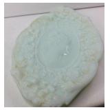 VTG Fostoria Jenny Lind Milk Glass Cameo Tray