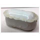 VTG Fostoria Jenny Lind Milk Glass Trinket Box