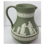 Wedgwood Jasperware Celedon Green/Cream Pitcher