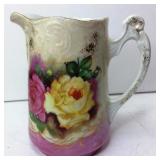 VTG 6' German Floral Porcelain Pitcher