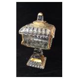 Jeanette Glass Wedding Square Pedestal Candy Dish