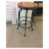 Metal barstool with wooden seat