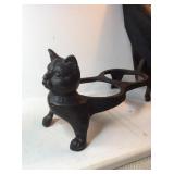 Cast Iron Black Cat Food Water Dish Bowl Holder