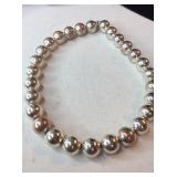 VTG Silver Beaded Necklace 36'