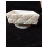 Westmoreland Milk Glass Compote Old Quilt Pattern