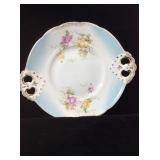German Porcelain Hand Painted Floral and Gold Trim