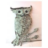 Metal Owl Wall Decor  12 inches tall