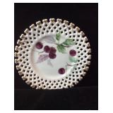 VTG Lefton Hand Painted Cherries /w Lattice edges