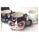 Ceramic Cat Mugs ( 3 )