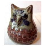 VTG Clay Pottery Glazed Owl Figurine 4' tall