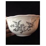 New England Toile Black White 6 1/2' Bowl