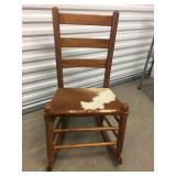 Rocking chair with cowhide seat