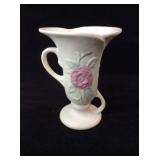VTG Hull Pottery Rose Handle Vase 5'Tall