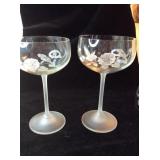 VTG Avon Hummingbird Champagne Glasses Set of 2